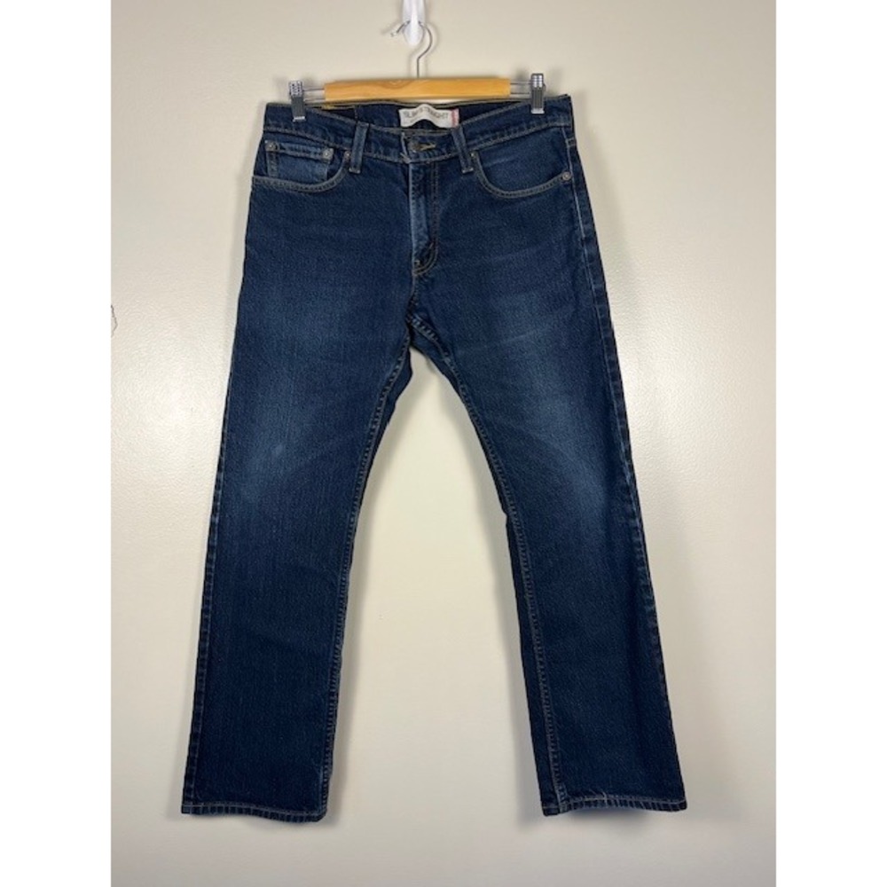 Levis 514 Slim Straight Jeans Mens 32x30 Dark Wash Blue Denim Pants 00514-0408